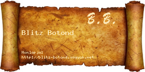 Blitz Botond névjegykártya